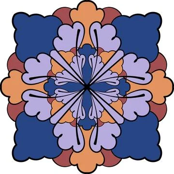 Circular vector pattern. Mandala round ornament. 스톡 일러스트