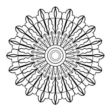 Circular vector pattern. Mandala round ornament. Stock Illustration