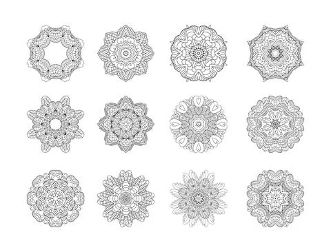 Circular vector pattern set Stock Illustration