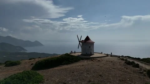 Circular video recording on the Mattei windmill second part Stock Footage 288331500