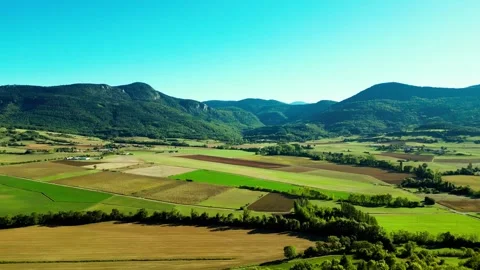 Circular video at sunset from under the walls of Puivert Castle, France Stock Footage 254555897