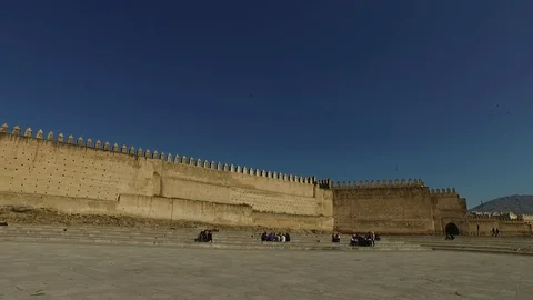 Circular view of Fez square Stock Footage 92421601