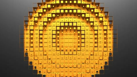 Circular voxel hole intro Stock Footage 156720607