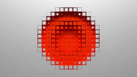 Circular voxel hole intro Stockbeeldmateriaal 156726477