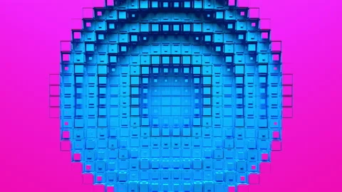 Circular voxel hole intro Stockbeeldmateriaal 156743882