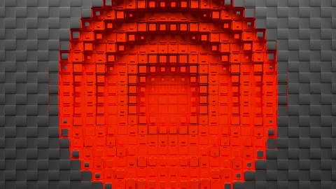 Circular voxel hole intro Video stock 156744035
