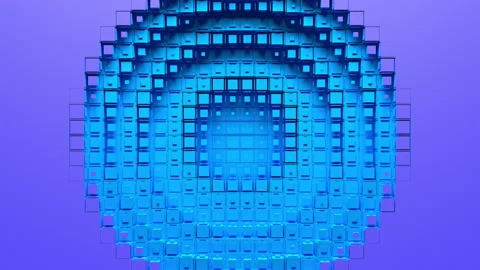 Circular voxel hole intro Stockbeeldmateriaal 156748933