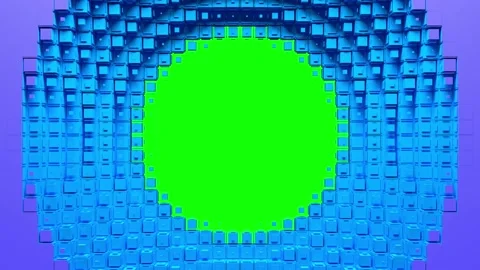 Circular voxel hole intro Stock Footage 178097040