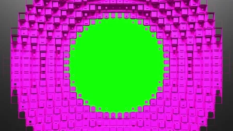 Circular voxel hole intro Stock Footage 181573677