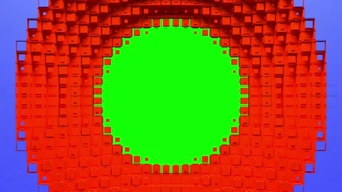 Circular voxel hole intro Stockbeeldmateriaal 186788541