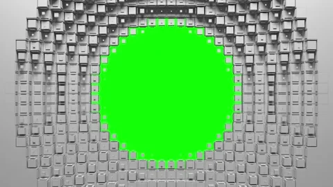 Circular voxel hole intro Stock Footage 194152672