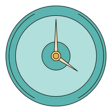 Circular wall clock showing time passing illustration Stock Illustration
