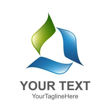 Circular wave logo template design in blue and green for business and company Stock Illustration