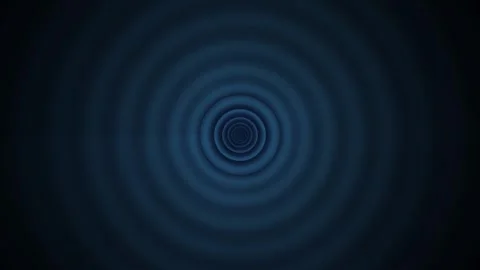 Circular wave patterns move in a dark background scene Stock Footage 340217206