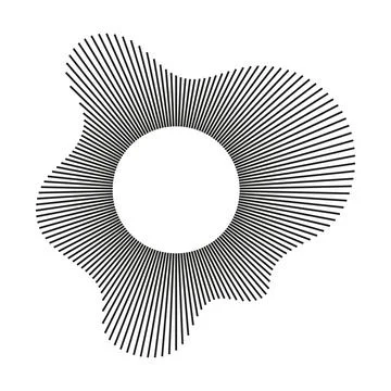 Circular wave. Sound circle lines. Radial frame. Sound ring mockup. Wavy frame Stock Illustration