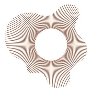 Circular wave. Sound circle lines. Wavy radial frame pattern. Sound ring mockup Stock Illustration