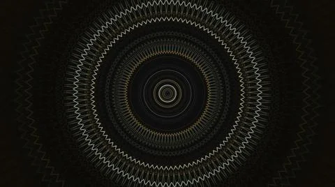 Circular waves motion graphics on black background, seamless loop. Animation Stock Illustration
