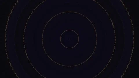 Circular waves motion graphics on black background, seamless loop. Animation Stock Illustration