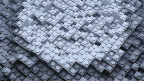 Circular waves on surface of structural cubes. Design. Cubes with dots move in Stock Illustration