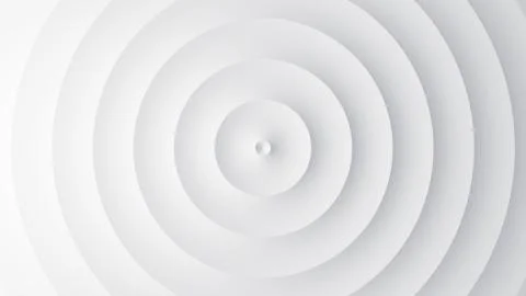 Circular waves on a white flat surface Stock Illustration