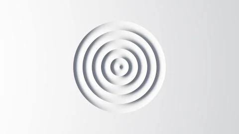 Circular waves on a white flat surface Illustrazione stock