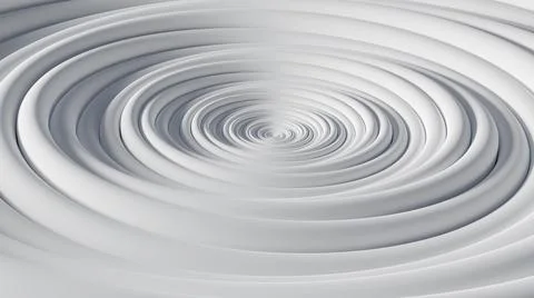 Circular waves on a white flat surface Illustrazione stock