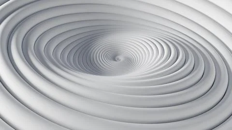 Circular waves on a white flat surface Illustrazione stock