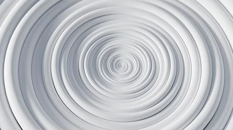 Circular waves on a white flat surface Illustrazione stock