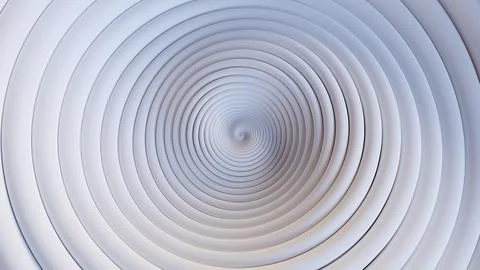 Circular waves on a white flat surface Illustrazione stock