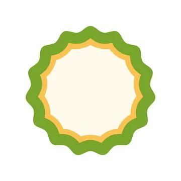 Circular wavy border frame with green and yellow Stock Illustration