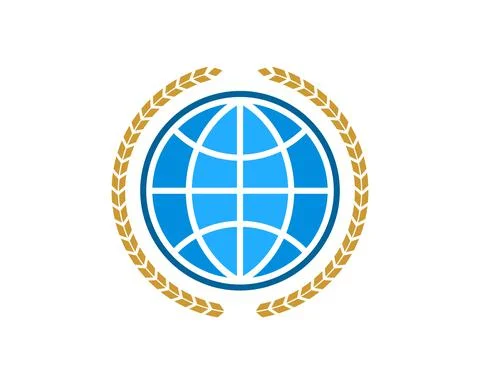 Circular wheat with abstract globe earth inside Stock Illustration