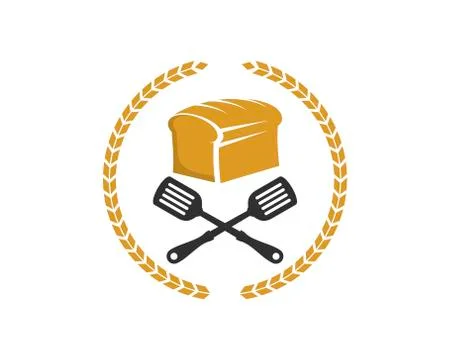 Circular wheat with bread and spatula inside Stock Illustration