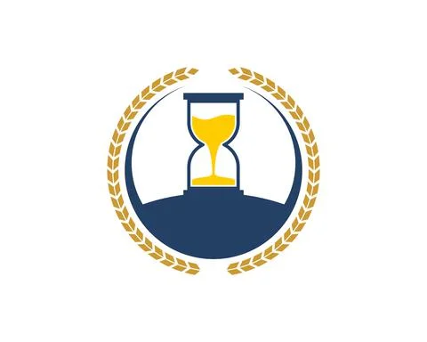 Circular wheat with clock sand inside Stock Illustration