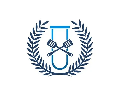 Circular wheat with simple bottle laboratory with cross spatula inside Stock Illustration