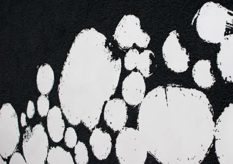 Circular white pattern on black background Foto stock