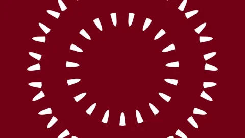 Circular White Pattern Motion on Maroon Background Animation Stockbeeldmateriaal 331617173