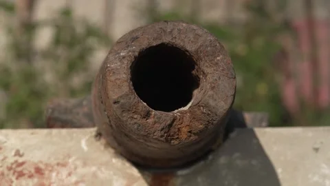 Circular Window in Stone Wall Ocean View Kenya Fort Stock Footage 333217598