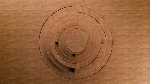 Circular wood structure rotating, displaying layered design and smooth surfaces Stock Footage 320533410
