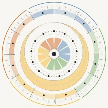 Circular yearly dial infographic vector Stock Illustration