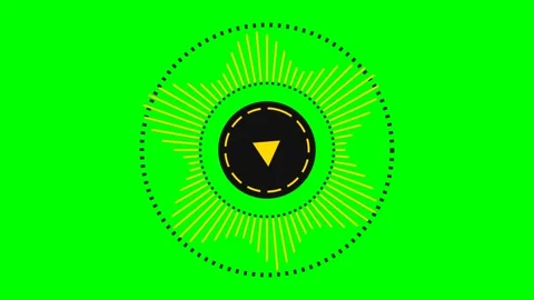 Circular yellow audio spectrum visualization on a vibrant green background 스톡 동영상 340263361