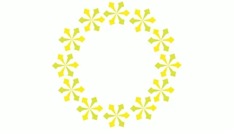Circular yellow flower frame animation Stock Footage 242770510