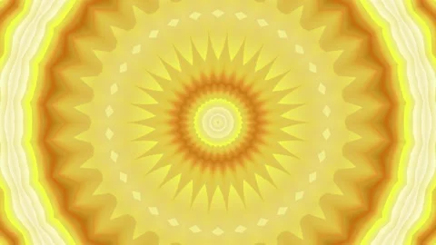 Circular yellow gradient kaleidoscope pattern background Stock Footage 208622786