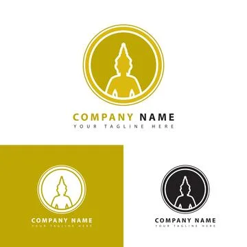 Circular yoga logo. Vector illustration. Stock Illustration