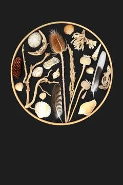 Circular Zen Design Frame Natural Nature Objects Stock Photos