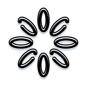 Circular zero shapes forming abstract graphic concept Stock Illustration