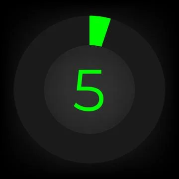 Circulate progress bar with numeric count at the 5 Stock Illustration