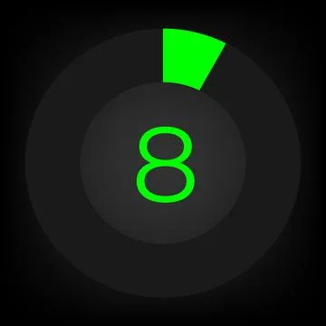 Circulate progress bar with numeric count at the 8 Stock Illustration