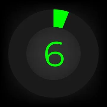 Circulate progress bar with numeric count at the 6 Stock Illustration