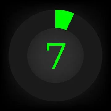 Circulate progress bar with numeric count at the 7 Stock Illustration