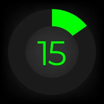 Circulate progress bar with numeric count at the 15 Stock Illustration